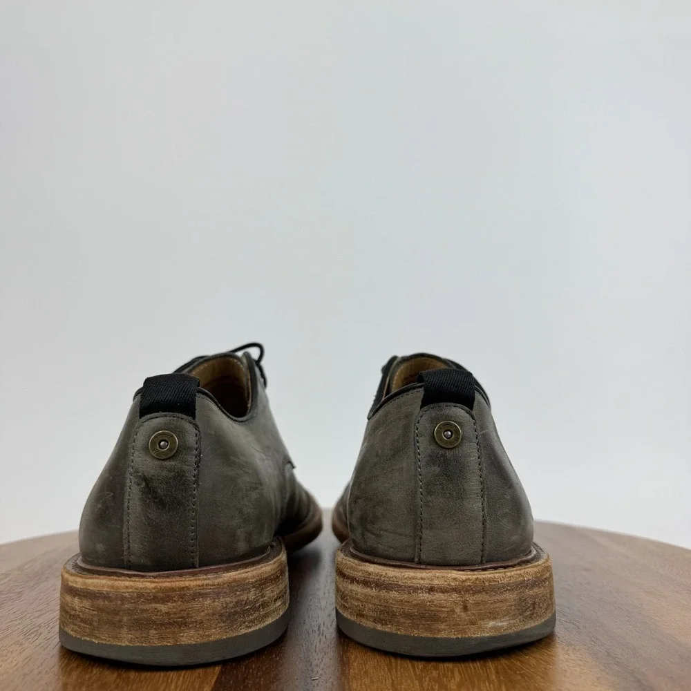 Mens Warfield And Grand Clement Ash Gray Leather Cap Toe Dress Shoes Size 9.5‎ M